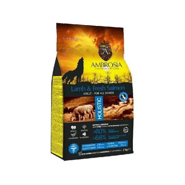 ambrosia אמברוסיה- מזון לכלב, כבש וסלמון 12 ק"ג - FOR DOG TRAINERS- ISRAEL