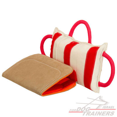 כרית נשיכה לכלב עם כיסוי מעור חזק במיוחד - FOR DOG TRAINERS- ISRAEL