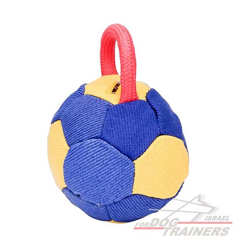 כדור לכלבים לאימונים מפשתן צרפתי עם ידית - FOR DOG TRAINERS- ISRAEL