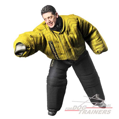 חליפת נשיכה צהובה להגנה מלאה על הגוף - רמת אימון - FOR DOG TRAINERS- ISRAEL