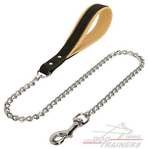 רצועה לכלב אקסקלוסיבית עם ידית עור (מיוצר בגרמניה על ידי Herm Sprenger) - FOR DOG TRAINERS- ISRAEL