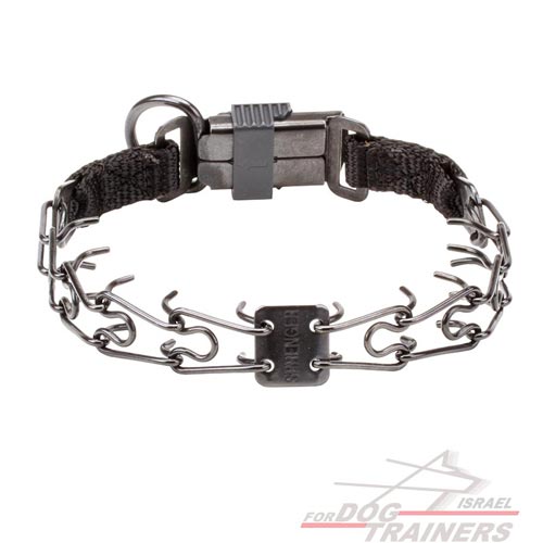 קולר דורקנים בגודל קטן של חברת HS נעילה בקליק - FOR DOG TRAINERS- ISRAEL