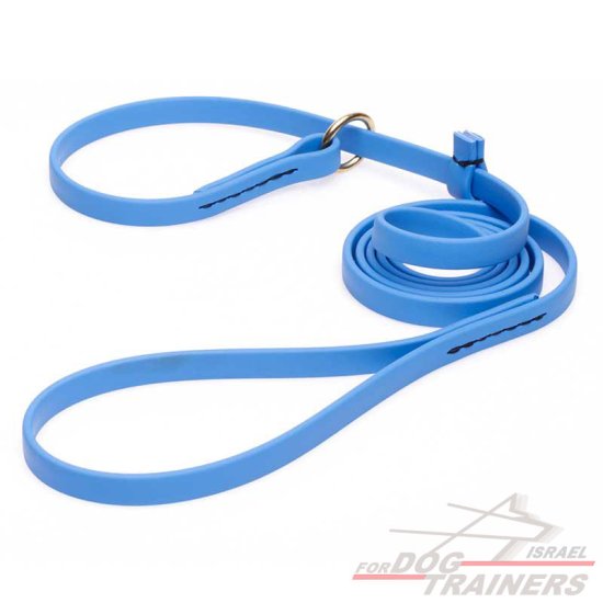 רצועת סליפ ליש לכלב לכלב בצבע כחול- עם קולר חנק מובנה - FOR DOG TRAINERS- ISRAEL