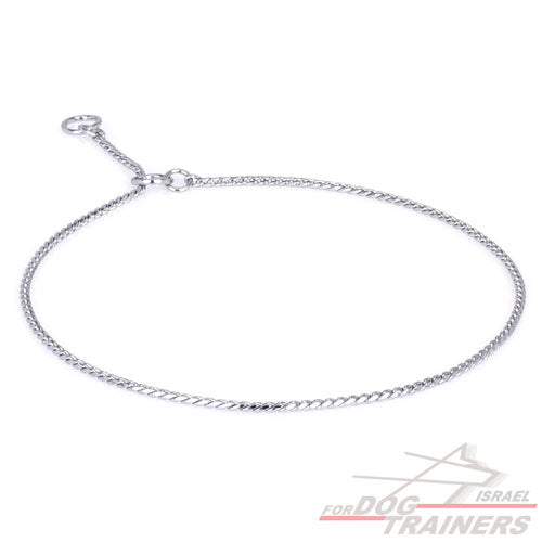 קולר תצוגה ותערוכות 4 מ"מ מפלדת כרום - FOR DOG TRAINERS- ISRAEL