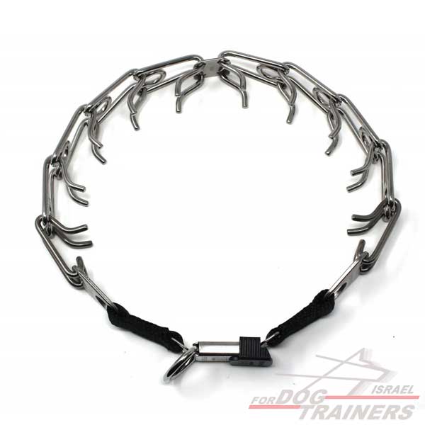 קולר דוקרנים HS מיוצר בגרמניה לכלבים בגודל בינוני- נעילה בקליק- פלדת אל חלד - FOR DOG TRAINERS- ISRAEL