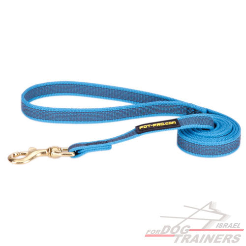רצועה מעוצבת מניילון איכותי בצבע כחול יפייפה - FOR DOG TRAINERS- ISRAEL