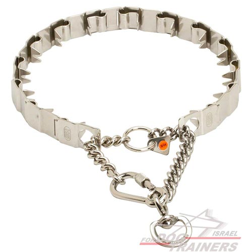 קולר דוקרנים משלוב חצי חנק- לכלבים בעלי פרווה קצרה - FOR DOG TRAINERS- ISRAEL