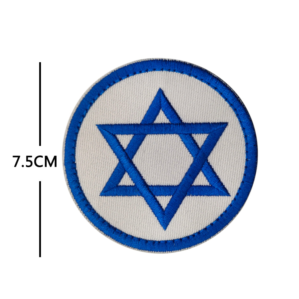 פאץ' מגן דוד עגול רקום 7.5 ס"מ עם סקוץ' - FOR DOG TRAINERS ישראל