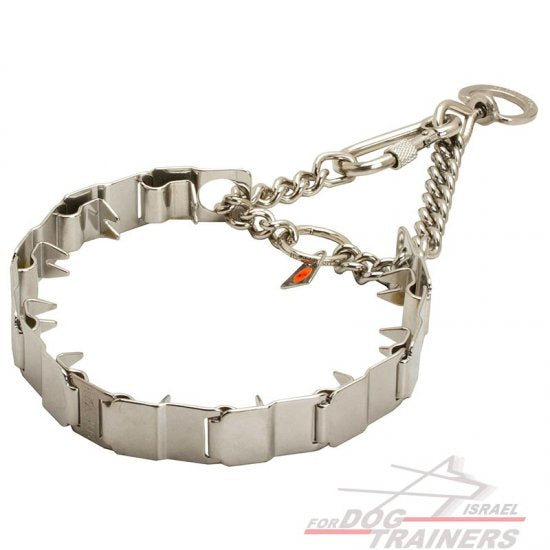 קולר דוקרנים לכלבים בעלי פרווה קצרה- עשוי פלדת אל-חלד - FOR DOG TRAINERS- ISRAEL