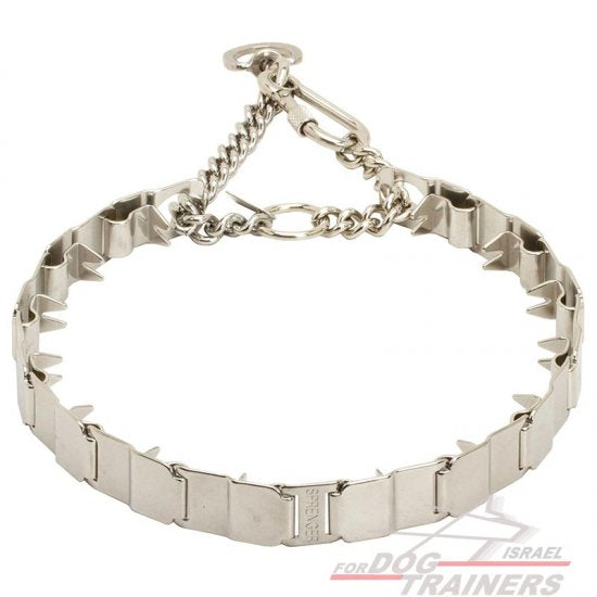 קולר דוקרנים משלוב חצי חנק- לכלבים בעלי פרווה קצרה - FOR DOG TRAINERS- ISRAEL
