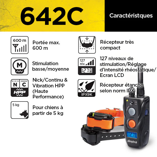 דוגטרה קולר אלקטרוני- קולר אילוף חשמלי ל2 כלבים Dogtra 642C (282) - FOR DOG TRAINERS- ISRAEL