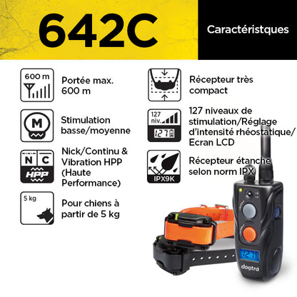 דוגטרה קולר אלקטרוני- קולר אילוף חשמלי ל2 כלבים Dogtra 642C (282) - FOR DOG TRAINERS- ISRAEL