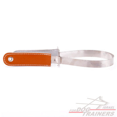 מסרק לכלבים עם ידית מעור - FOR DOG TRAINERS- ISRAEL