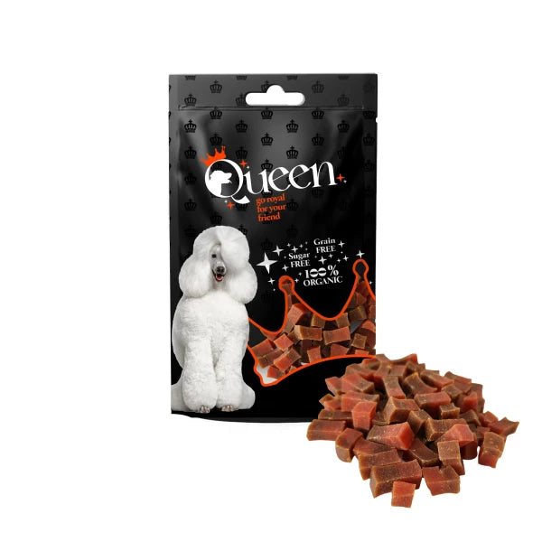 חטיף לכלב קוביות בקר וברווז 80 גרם Queen