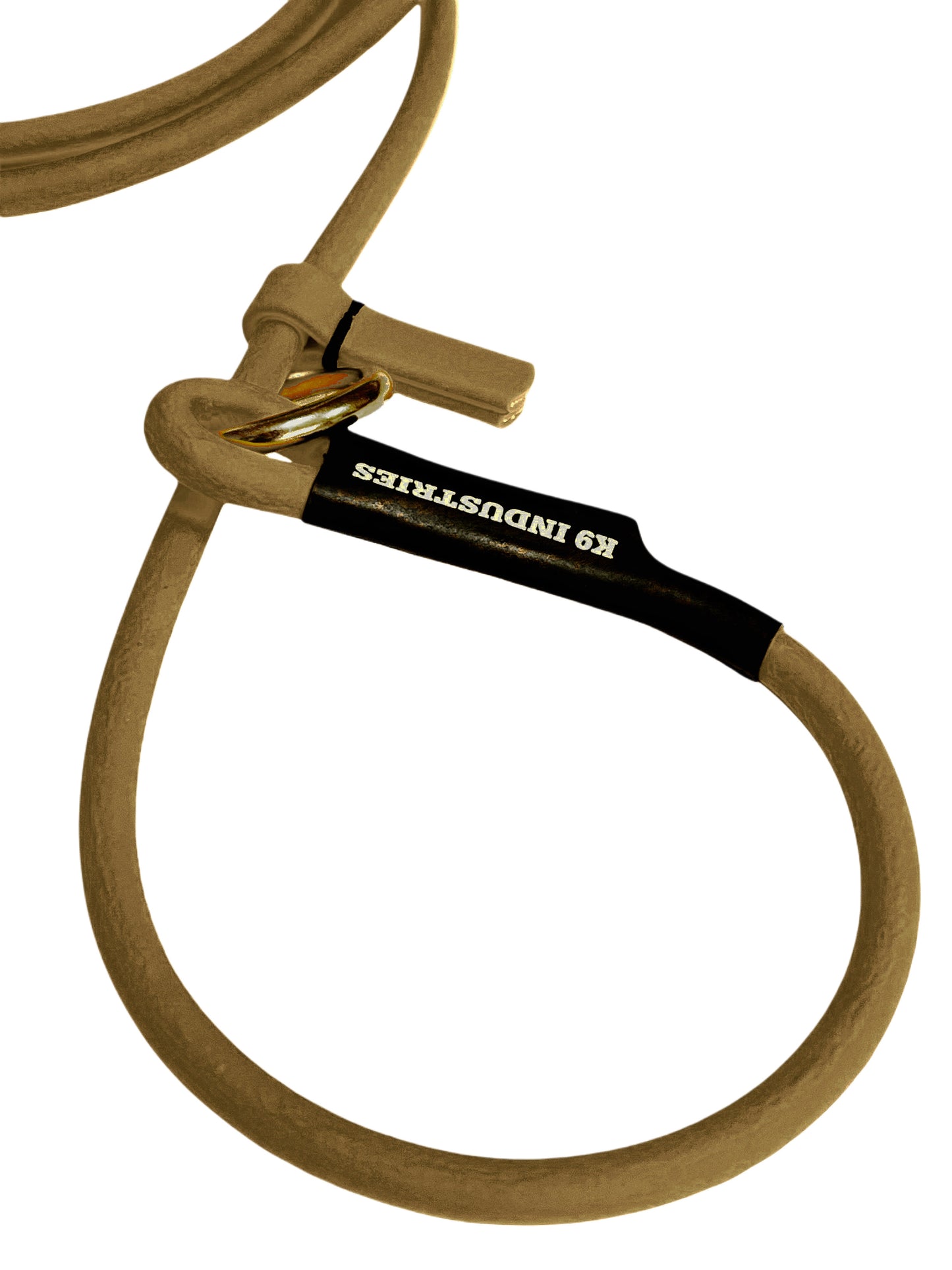 רצועת לאסו/ רצועת סליפ ליש לכלב עשויה מביאוטן עגול- עם קולר חנק מובנה 6 מ"מ- חאקי/ מדברי - FOR DOG TRAINERS- ISRAEL