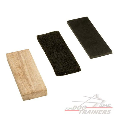 חפצי גישוש שוצהונד סטנדרטיים - 3 כלים: עץ, לבד ועור - FOR DOG TRAINERS- ISRAEL