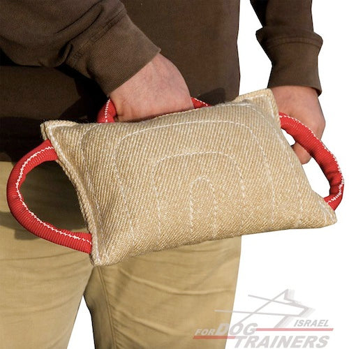 כרית נשיכה לכלב לאימונים עם 3 ידיות - FOR DOG TRAINERS- ISRAEL