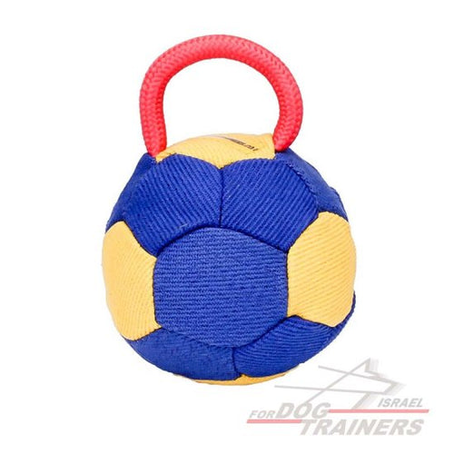 כדור לכלבים לאימונים מפשתן צרפתי עם ידית - FOR DOG TRAINERS- ISRAEL