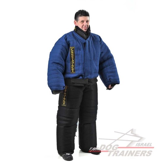 חליפת נשיכה כחולה להגנה מלאה על הגוף -רמת אימון - FOR DOG TRAINERS- ISRAEL