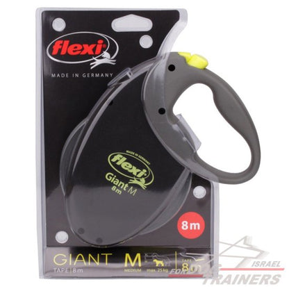 רצועה פלקסי ארוכה לטיולים לכלבים בינוניים- 8 מטר - FOR DOG TRAINERS- ISRAEL