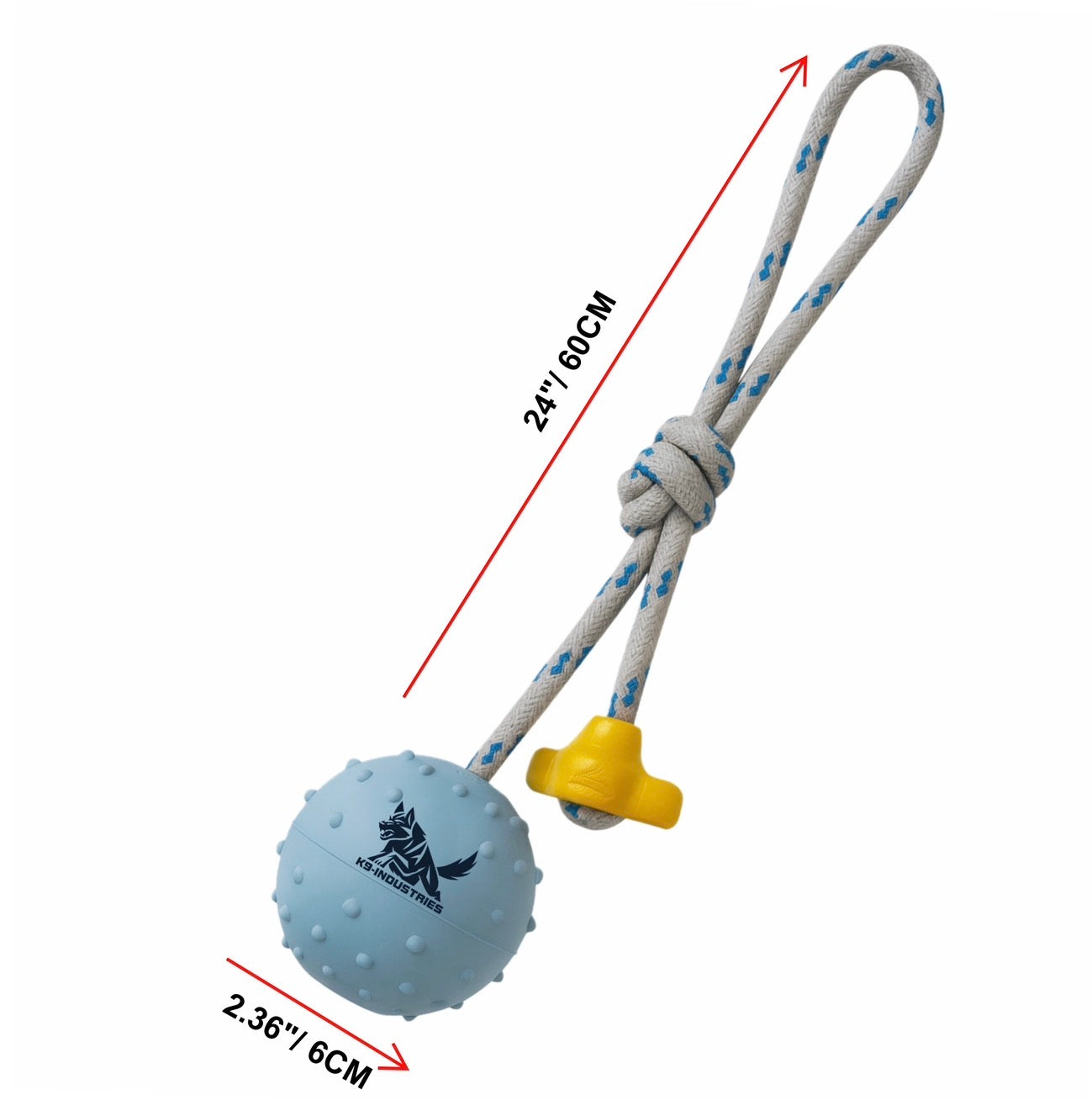 כדור האימון המושלם לכלבי עבודה, ספורט וכלבי בית- עם ידית אחיזה נוחה- מידה בינונית 6 ס"מ