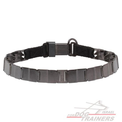קולר דוקרנים עשוי פלדת אל-חלד מושחרת- לכלבים בעלי פרוה קצרה - FOR DOG TRAINERS- ISRAEL