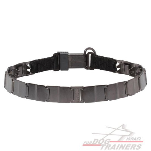 קולר דוקרנים עשוי פלדת אל-חלד מושחרת- לכלבים בעלי פרוה קצרה - FOR DOG TRAINERS- ISRAEL
