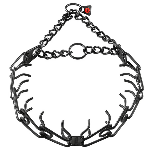 קולר דוקרנים מנירוסטה מושחרת (תוצרת גרמניה)- גודל קטן