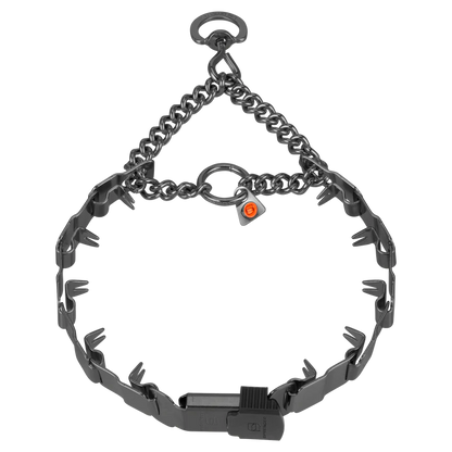 קולר NECK TECH דוקרנים נירוסטה מושחרת עם אבזם 60 ס"מ - FOR DOG TRAINERS ישראל