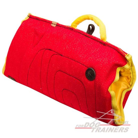 שרוול נשיכה לגורים וכלבים צעירים עשוי מפשתן צרפתי עם ידית נוספת - FOR DOG TRAINERS- ISRAEL