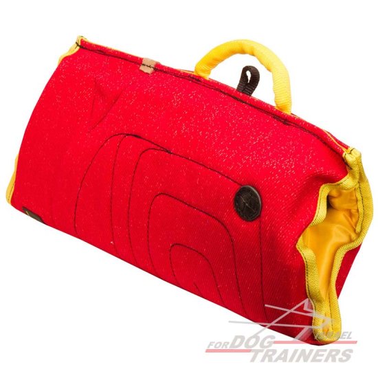 שרוול נשיכה לגורים וכלבים צעירים עשוי מפשתן צרפתי עם ידית נוספת - FOR DOG TRAINERS- ISRAEL