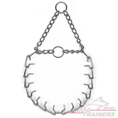 חדש! קולר דוקרנים מהפכני עם חוליות צפופות - גודל בינוני- מיוצר בגרמניה - FOR DOG TRAINERS- ISRAEL