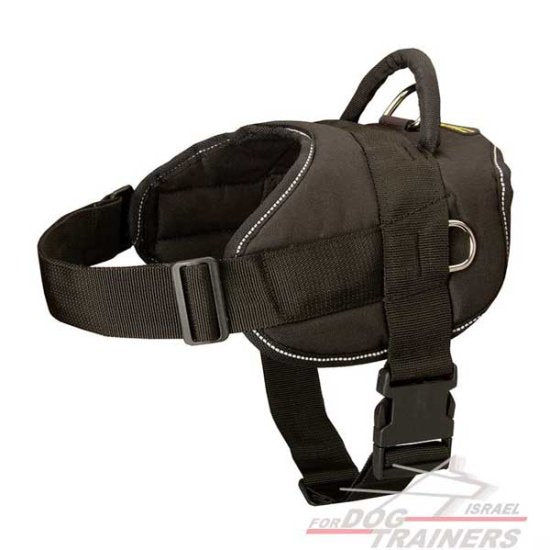 רתמה לכלב עשויה מניילון קלה ומתכווננת לכלב לסחיבה ולגרירה - FOR DOG TRAINERS- ISRAEL