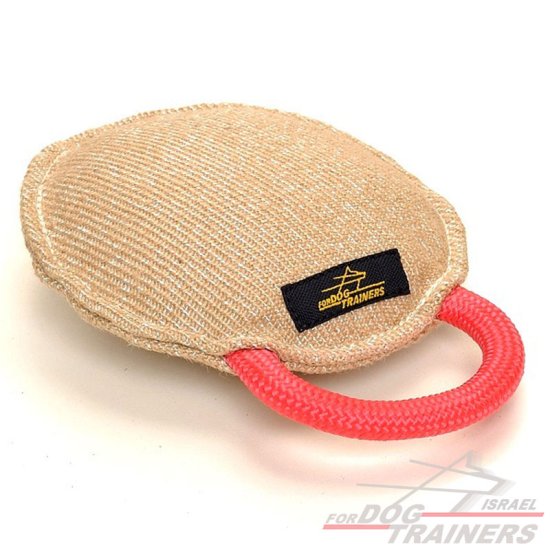 כרית נשיכה לכלב עם ידית מבד יוטה - FOR DOG TRAINERS- ISRAEL