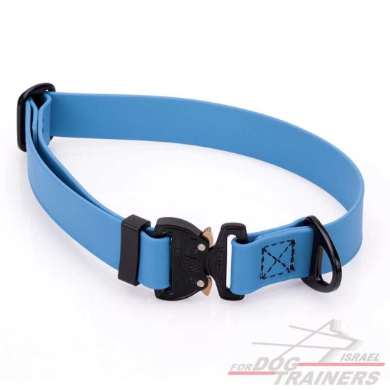 קולר מתכונן לכלב בצע כחול- עם נעילת קוברה מקורית - FOR DOG TRAINERS- ISRAEL