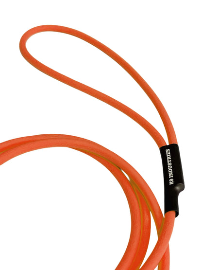 רצועת לאסו/ רצועת סליפ ליש לכלב עשויה מביאוטן עגול- עם קולר חנק מובנה 6 מ"מ כתום - FOR DOG TRAINERS- ISRAEL