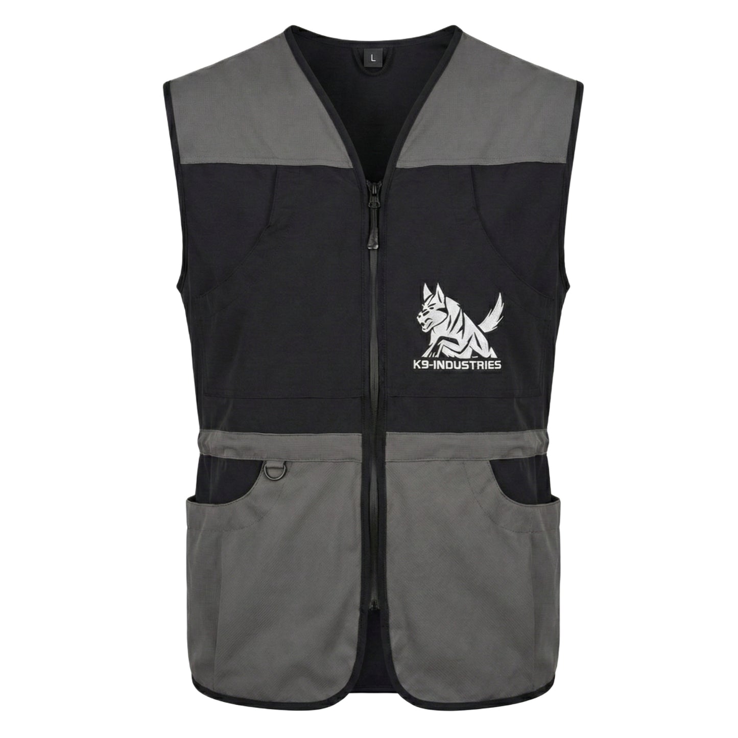 וסט אילוף כלבים מקצועי – גרסת בד נמתח- שחור אפור Dri-Fit