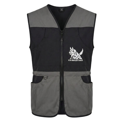 וסט אילוף כלבים מקצועי – גרסת בד נמתח- שחור אפור Dri-Fit