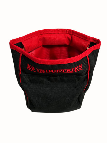 תיק / פאוץ' פינוקים מקצועי עם סגירה מגנטית ומנגנון פתיחה חכם לאילוף כלבים- אדום - FOR DOG TRAINERS- ISRAEL