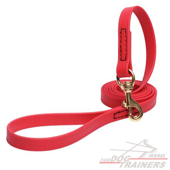 רצועה לכלב עשויה מביאוטן - בצבע אדום בוהק - FOR DOG TRAINERS- ISRAEL