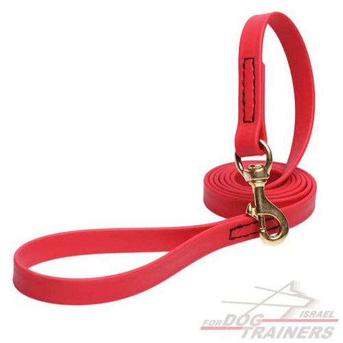 רצועה לכלב עשויה מביאוטן - בצבע אדום בוהק - FOR DOG TRAINERS- ISRAEL