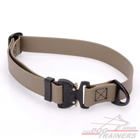קולר לכלב מביאוטן בצבע מדברי- עם נעילת קוברה מקורית - FOR DOG TRAINERS- ISRAEL