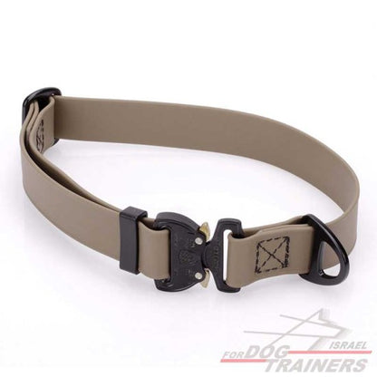 קולר לכלב מביאוטן בצבע מדברי- עם נעילת קוברה מקורית - FOR DOG TRAINERS- ISRAEL