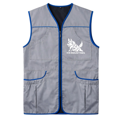 ווסט מקצועי למאלפי כלבים – ווסט אימונים פרקטי, איכותי ועמיד לשימוש יומיומי בצבע אפור