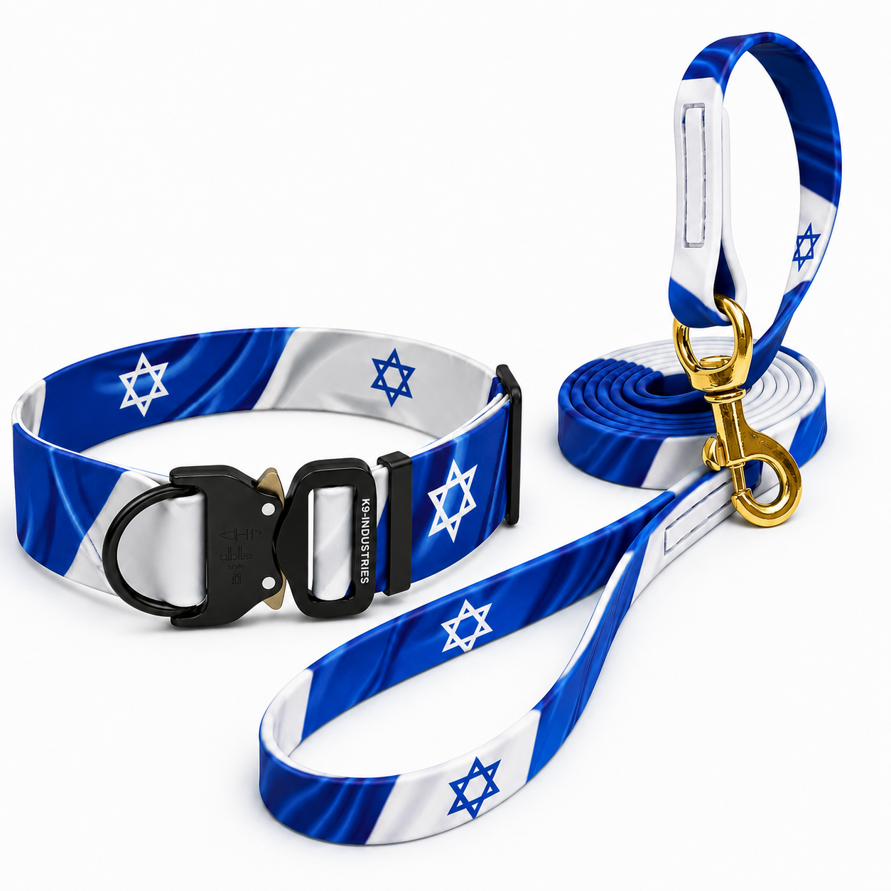 קולר K9 40 מ"מ דגל ישראל עמיד למים - FOR DOG TRAINERS ישראל