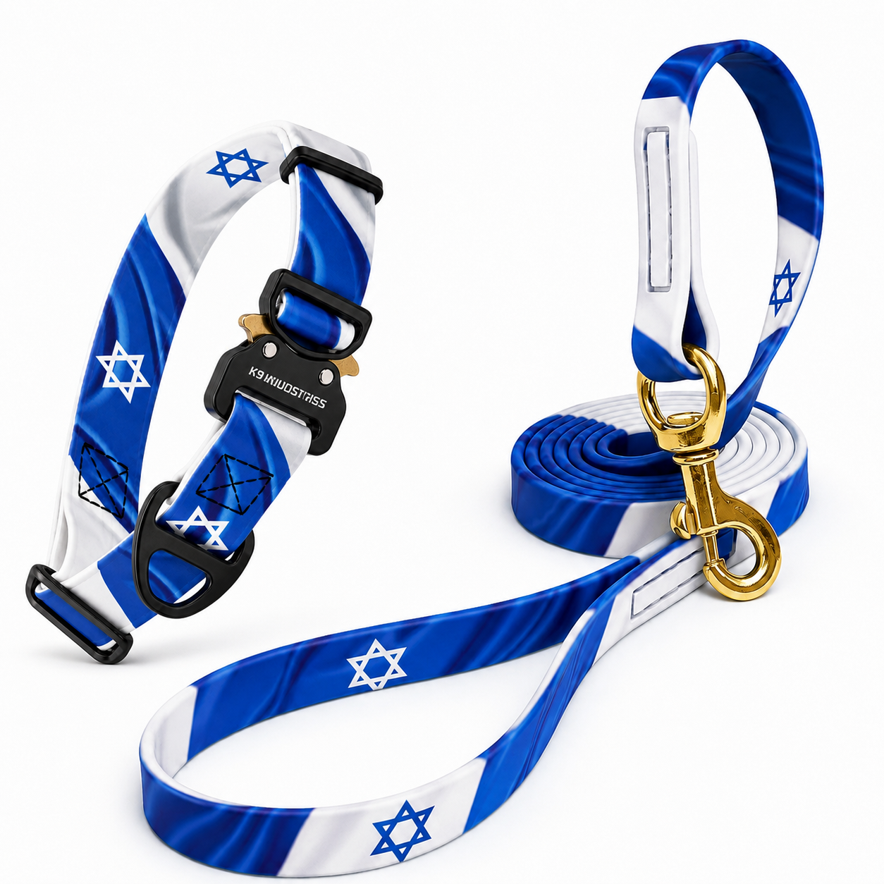 קולר K9 20 מ"מ לגזעים קטנים דגל ישראל - FOR DOG TRAINERS ישראל