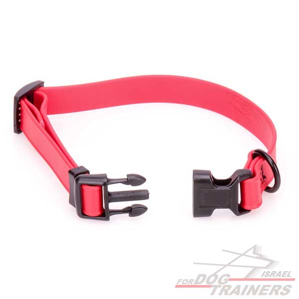 קולר מתכונן לכלב מביאוטן אדום- מתאים לגורים לגזעים קטנים- 1 ס"מ רוחב - FOR DOG TRAINERS- ISRAEL