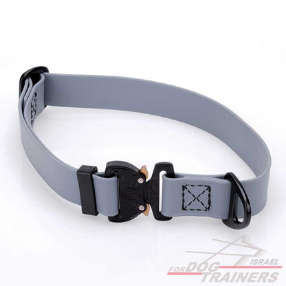 קולר מתכונן לכלב מביאוטן- בצבע אפור+ נעילת קוברה מקורית - FOR DOG TRAINERS- ISRAEL