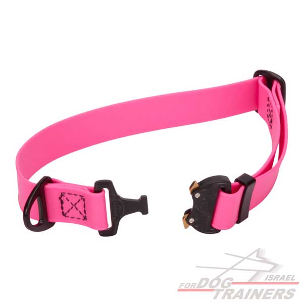 קולר מתכונן לכלב מביאוטן- בצבע ורוד+ נעילת קוברה מקורית - FOR DOG TRAINERS- ISRAEL