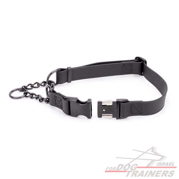 קולר חצי חנק מתכוונן לכלב מביאוטן - עם פתיחה מהירה ומנגנון מושחר תוצרת גרמניה - FOR DOG TRAINERS- ISRAEL